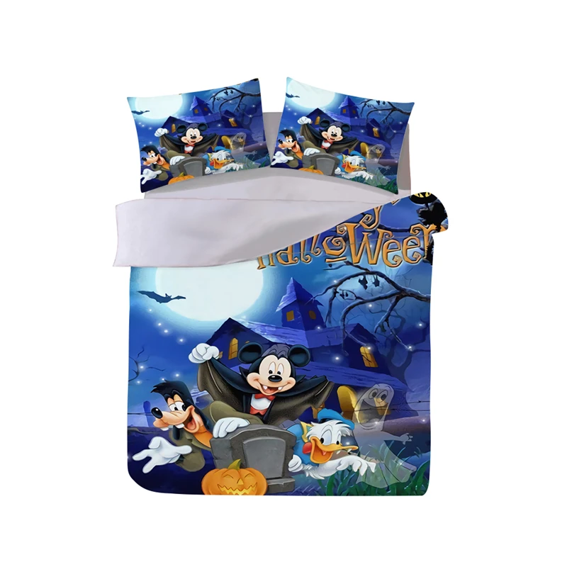 Minnie Mickey Halloween Bedding Set Duvet Cover Pillowcase Adult