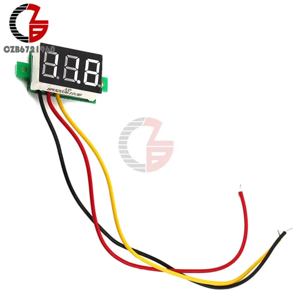 DC 0-100V White DC 0 V-100 V 0,28 дюймов светодиодный цифровой вольтметр измеритель напряжения детектор напряжения монитор тестер панель автомобиля 12V 24V красный зеленый синий желтый - Цвет: DC 0-100V White