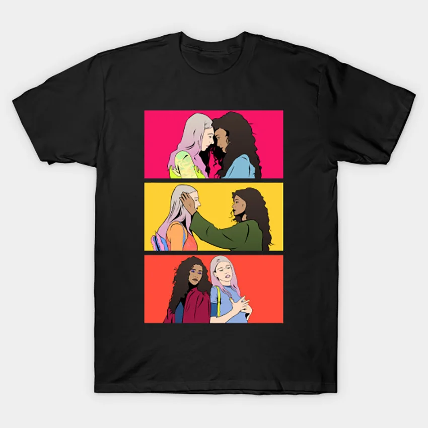 

Rue And Jules T - Shirt Euphoria T Shirt Rue Jules Random Cute Colorful Character Love Tv Shows Pink Tv