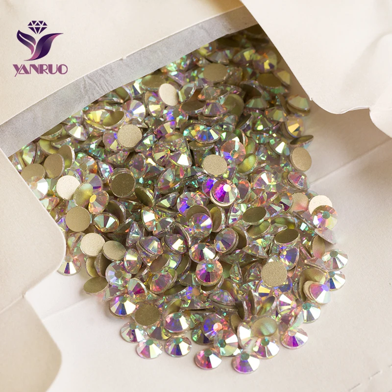 YANRUO 2058NoHF SS20 AB Crystal Strass Nail Art Decorations Non Hotfix Flatback Rhinestones For Dresses Fidget | Дом и сад