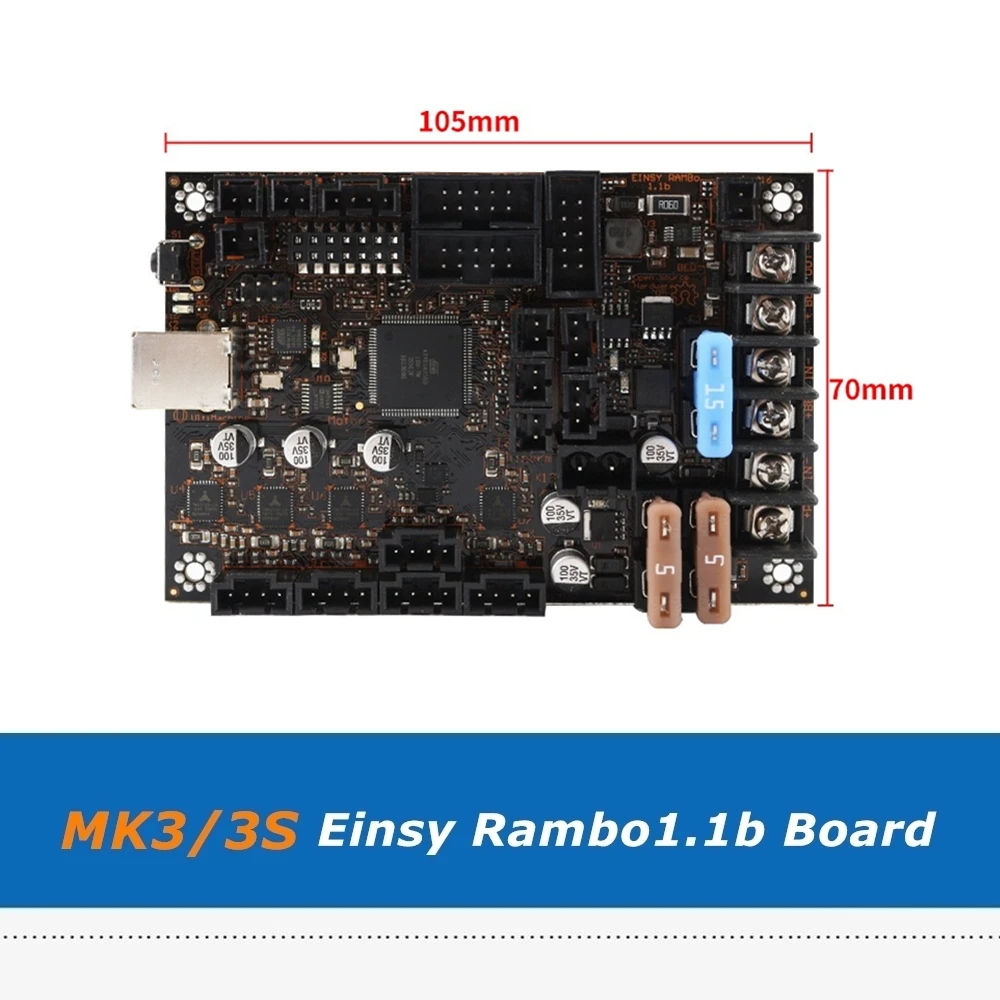 Плата управления Reprap Prusa i3 MK3/3S Einsy Rambo 1.1b с 4 драйверами TMC2130 SPI для 3D принтеров I3
