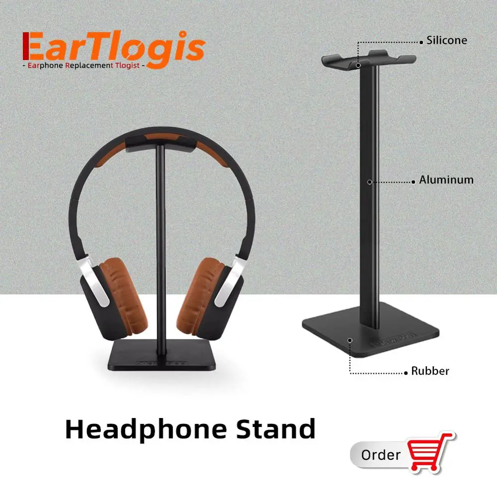EarTlogis Headphone Stand Earphone Holder Rack Hang Non slip Universal Headset Hanger For All Size Headphones