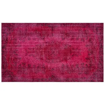 

Handmade Fuchsia Vintage Overdyed Turkish Area Rug 167x286 Cm-5'6''X9'5''