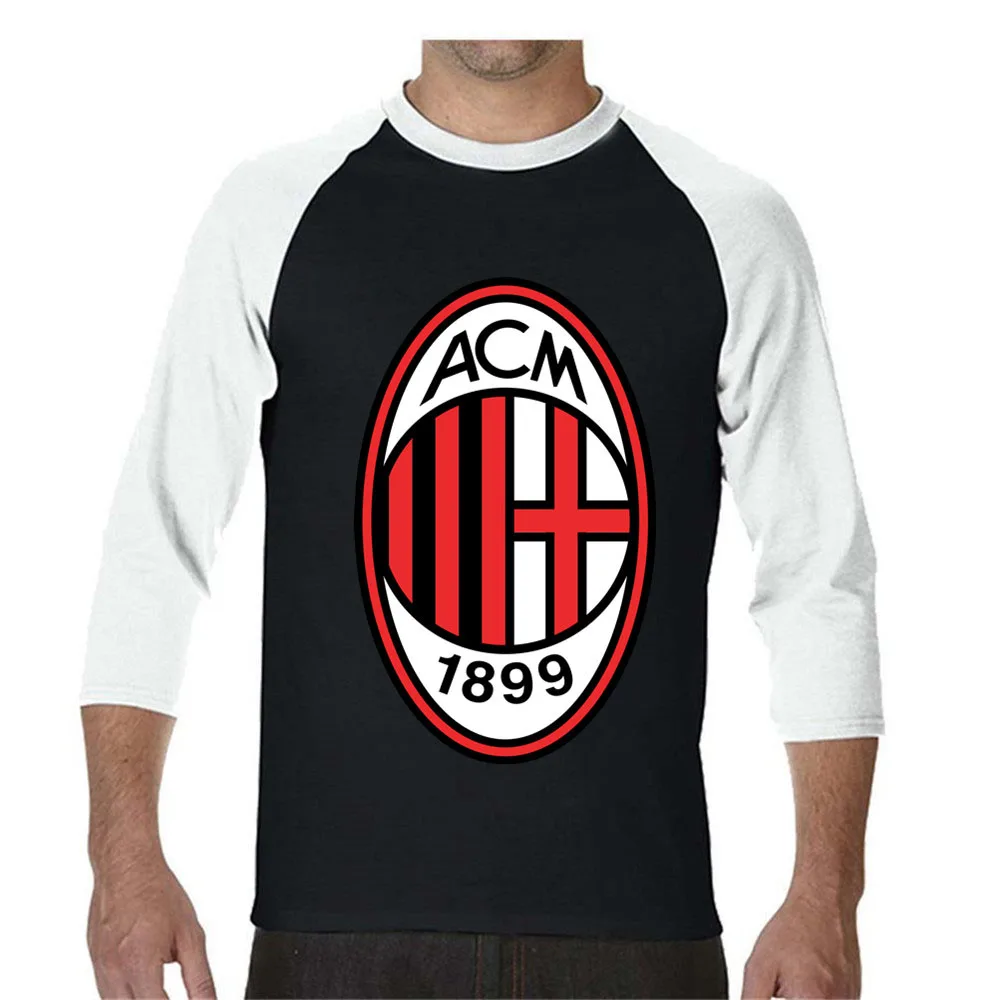 

Men's Football Shirt Off White Gym Couture Hip Hop Print Tee Shirt Rossoneri Three Quarter Sleeve T-shirt Lil Peep