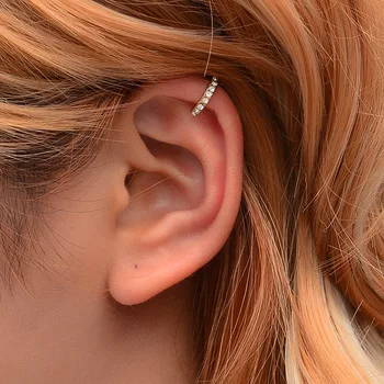 

Korean version of the rhombic ear clip rings simple sweet U-shaped female explosion models