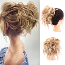 Грязные синтетические волосы булочка длинные волосы стрейч лента для волос повязка Эластичная повязка парик