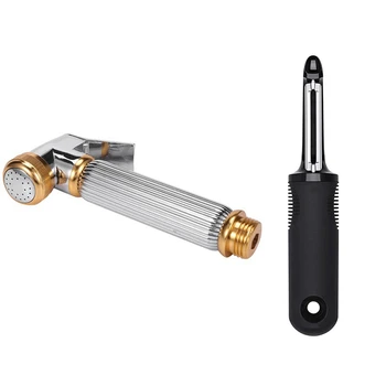 

1 Pcs Wall Mount Shower Toilet Solid Bathroom Bidet & 1 Pcs Swivel Peeler Swiveling Twin Blades