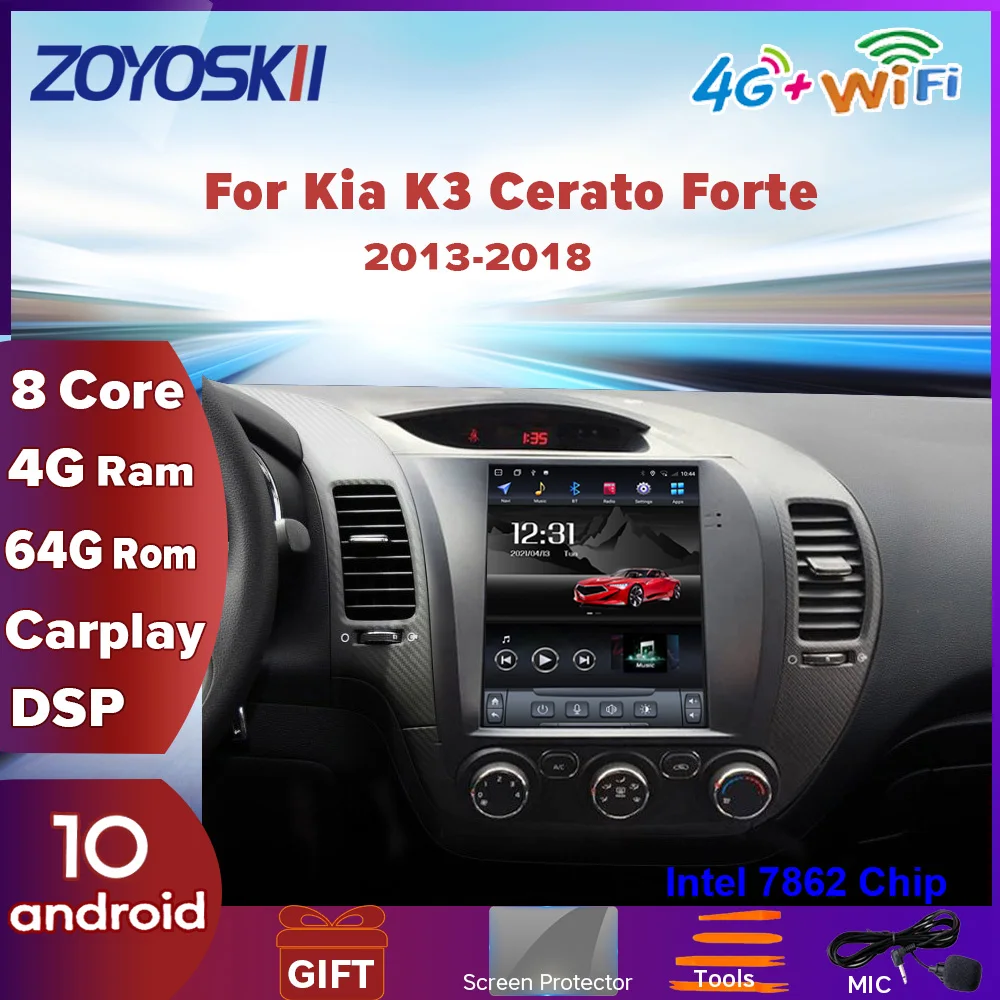 ZOYOSKII Android 10 10.4 inch vertical Tesla Style car GPS multimedia radio navigation player for Kia CERATO K3 FORTE 2013-2017 |