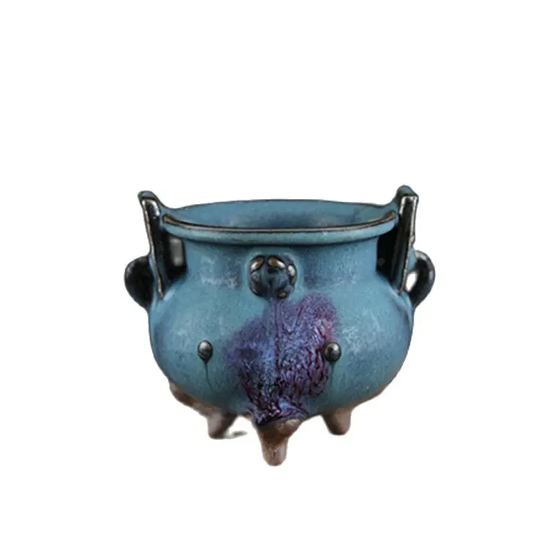 

The imperial kiln in the Song Dynasty is red glazed censer antique crafts porcelain five famous kilns