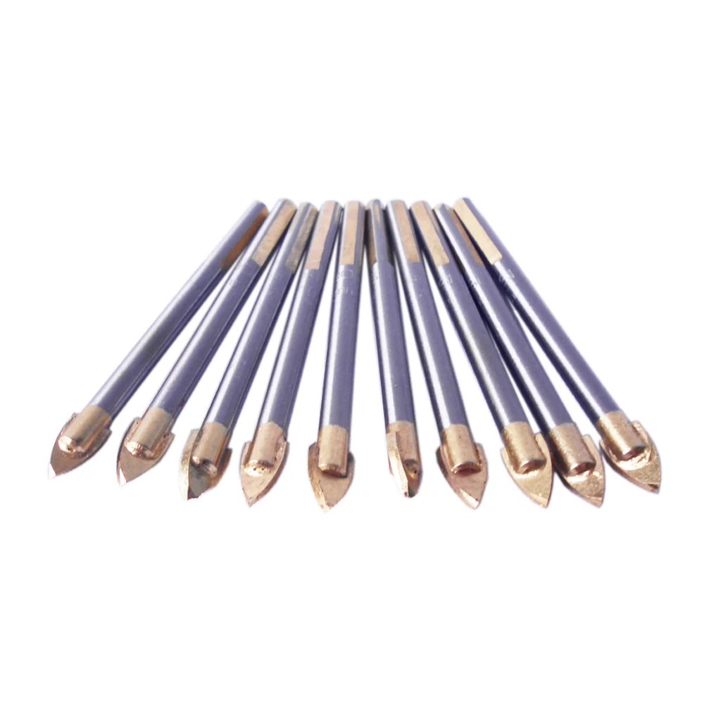 BOSI 10Pc 6mm Porcelain Spear Head Ceramic Tile Glass Marble Drill Bits Set