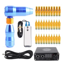 Набор ручек для татуировки Перманентная ручка для макияжа роторная машинка для татуировки 30 шт. картриджи иглы Электропитание педаль клипкорд для начинающих