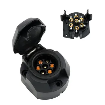 

European Car 7 Hole Socket Trailer Adapter Truck Interface Rv Power Cord Socket Waterproof Connector 12V