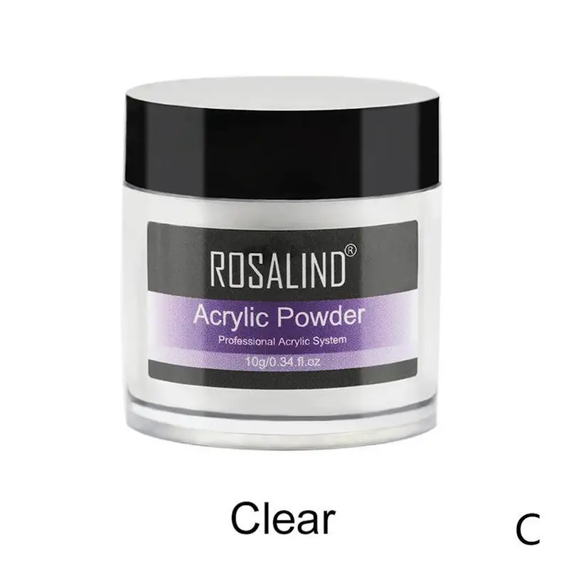Акриловый порошок ROSALIND, полигель для лака для ногтей, украшения для ногтей, набор для маникюра с кристаллами, профессиональные аксессуары для ногтей - Цвет: Clear