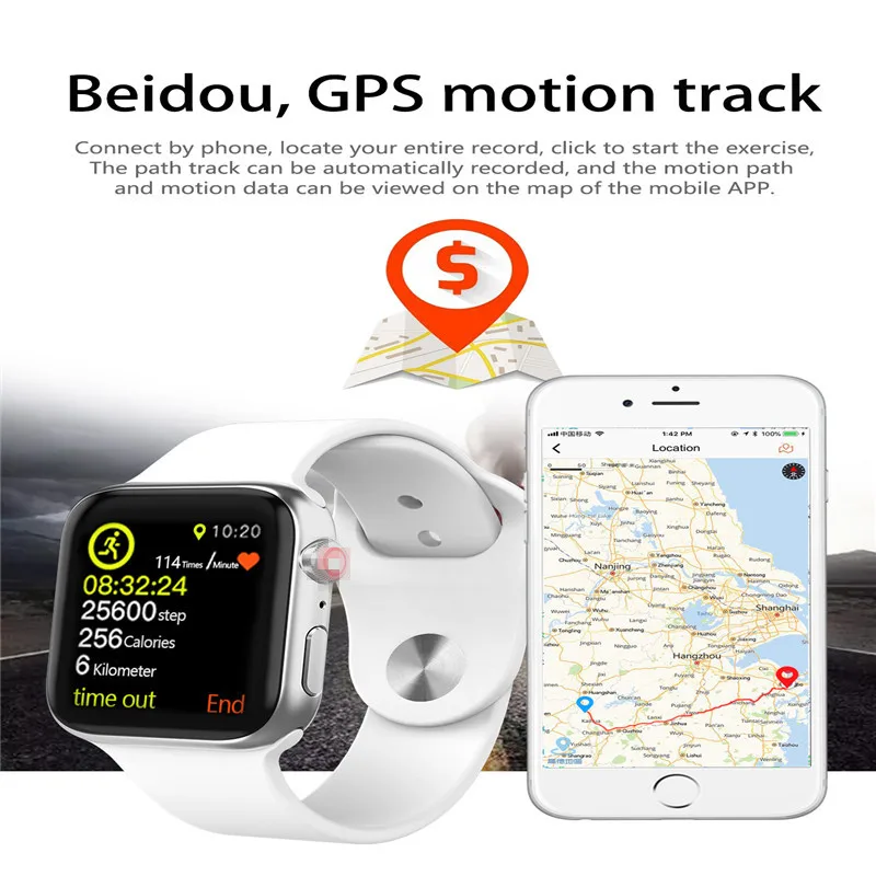 Новые смарт-часы Bluetooth с gps 44 мм Inteligente Brinde Pulseira спортивные Смарт-часы Android для IOS обновления IWO 9 8 7 5 6