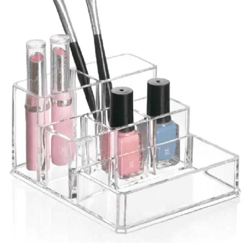 

Transparent Acrylic Makeup Brush Fashion Organizer Modern Portable Rectangular Storage Box Organizador Mariage Decoration EC50SN