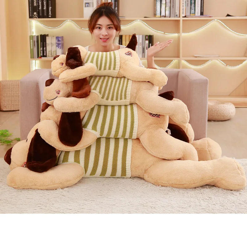

Sitting Dog Pug Doll Long Pillow to Sleep with Pillow Plush Toys Birthday Gift