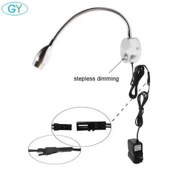 

Touch Dimmable Reading Lamps, LED Wall Mounted Reading Light for Bed Headboard Goose Neck Plug Wired Sconce Lamp