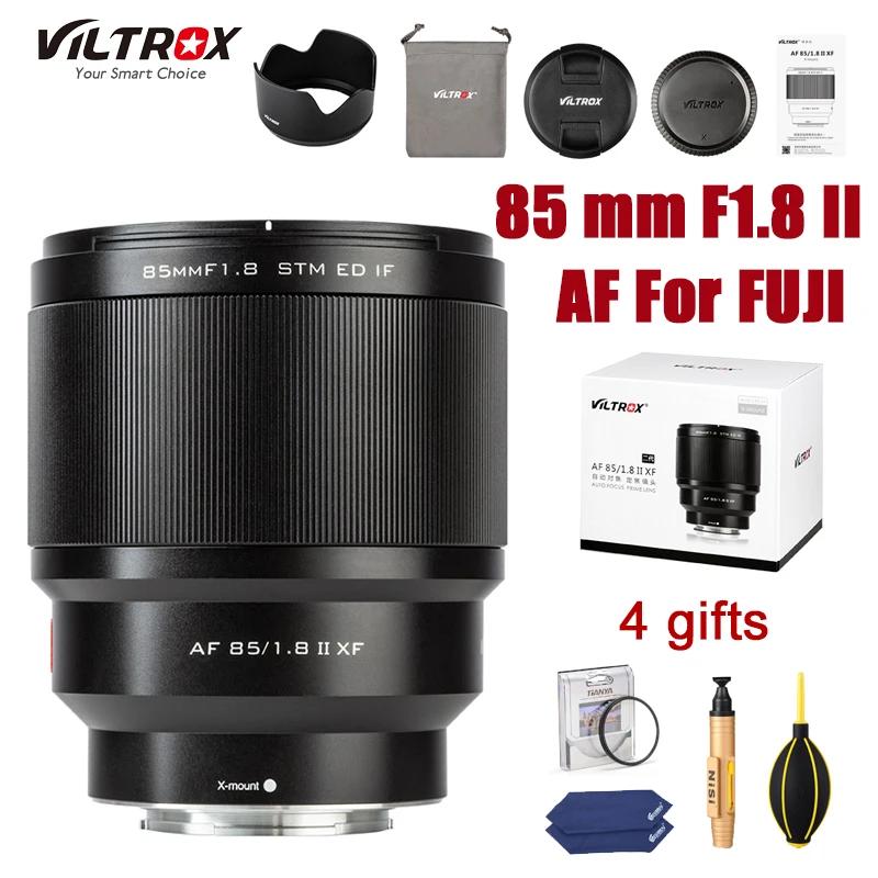 

VILTROX 85mm F1.8 II XF Camera Lens For Fujifilm X-mount X-T3 X-T30 X-T20 X-T100 Auto Focus Portrait Prime Lens AF 85/1.8 II XF