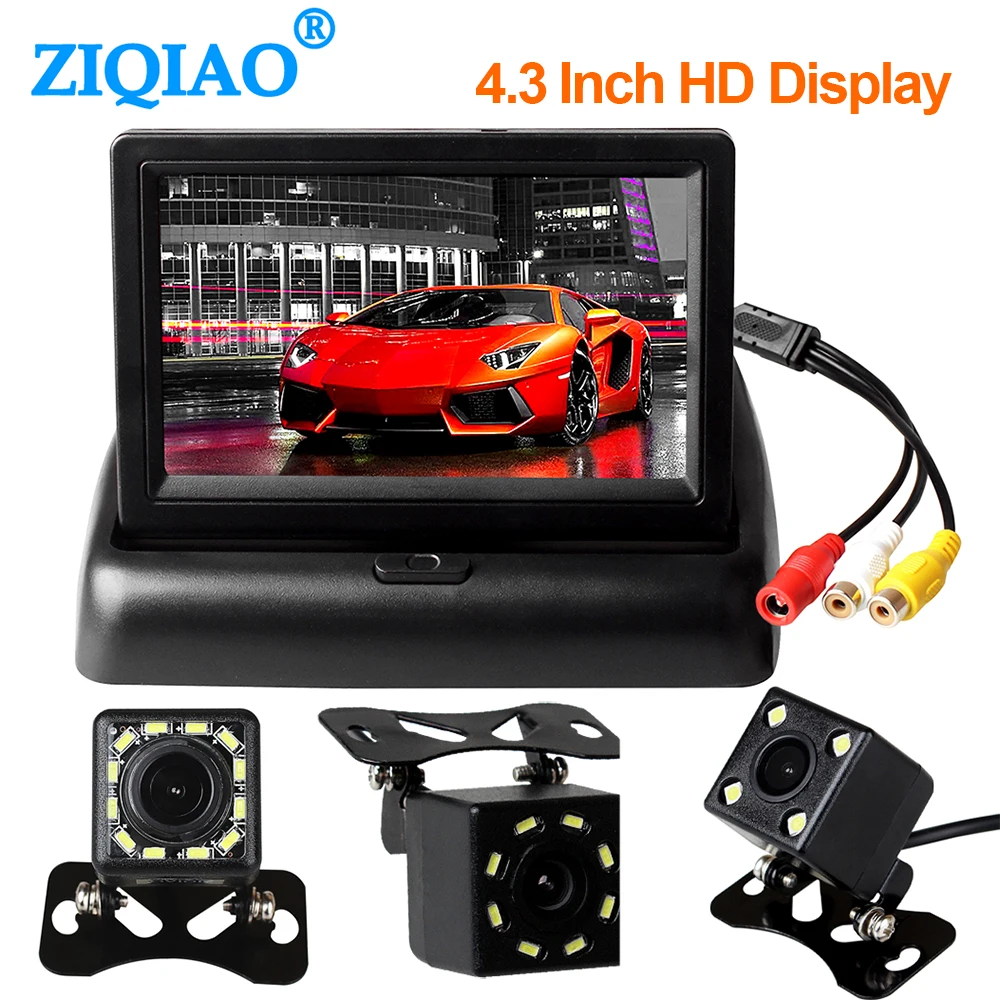 

Car Monitor 4.3 inch Foldable TFT LCD Display Cameras Reverse Camera Parking System for Car Rear View Monitors NTSC PAL
