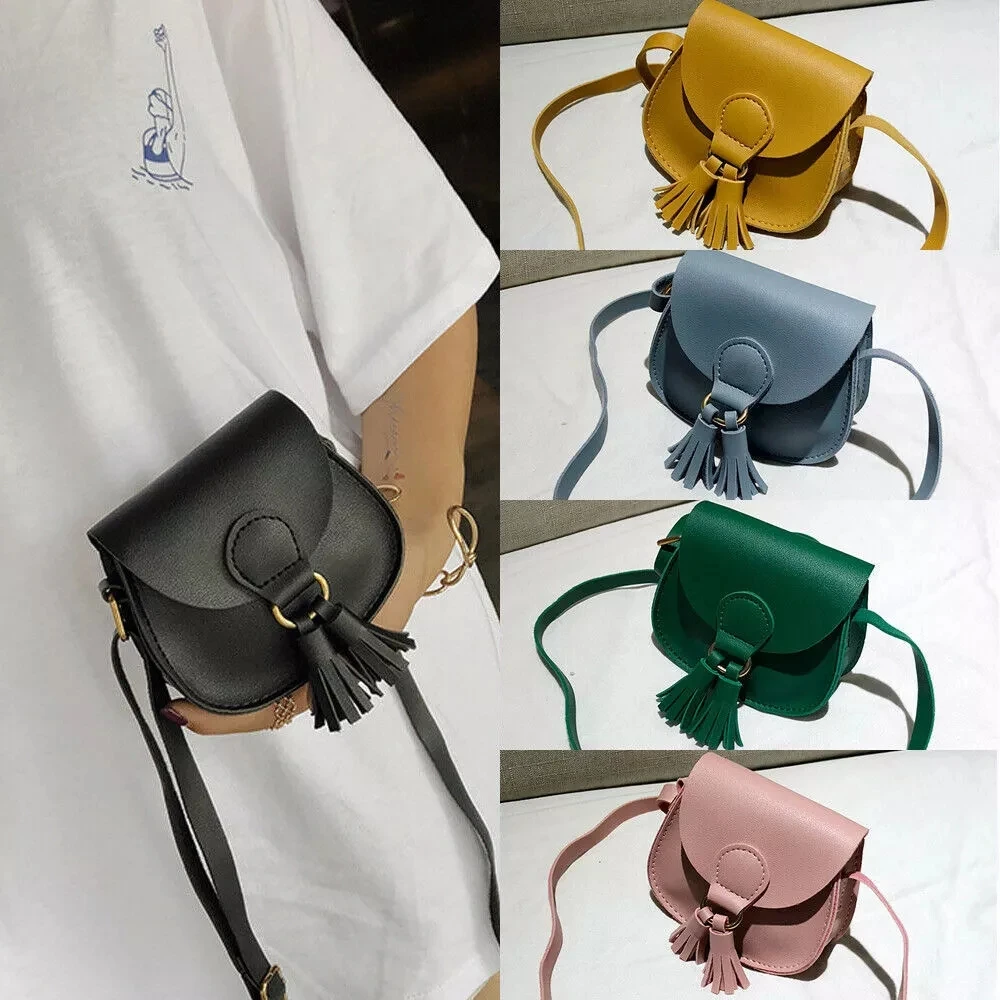 

2020 Baby Summer Clothing Women Girls Fashion Small Shoulder Bag Leather Waist Bag Solid Tassel Handbag Ladies Wholesale Gifts