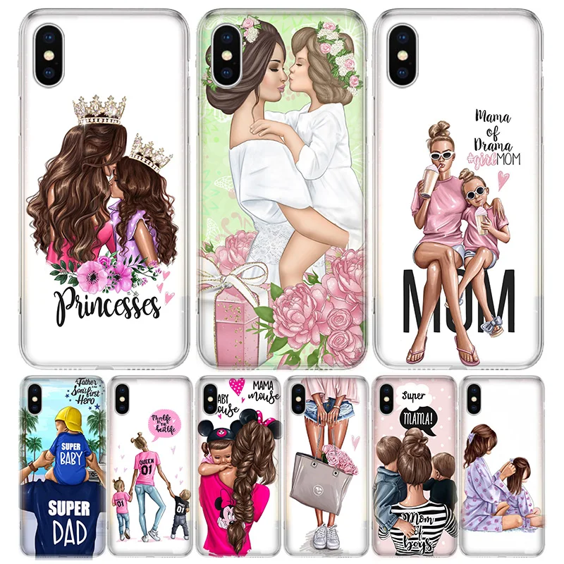 Чехол для телефона с изображением мамы девочки королевы iPhone 11 5 фотовспышки 6 6s 7 8