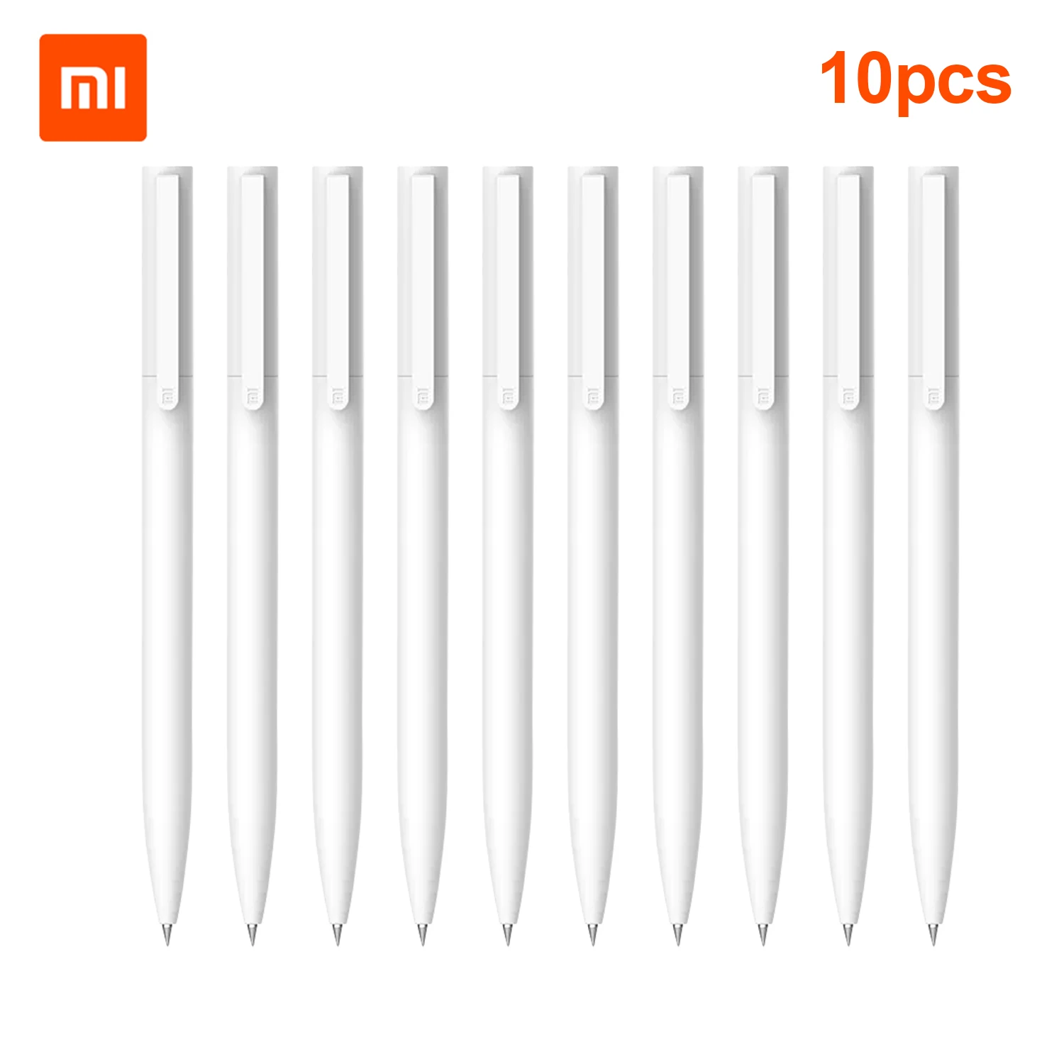 

New Xiaomi Mijia 10Pcs Gel Pens No Cap 0.5mm bullet pen black pen White PREMEC Smooth Switzerland Refill MiKuni Japan Ink black