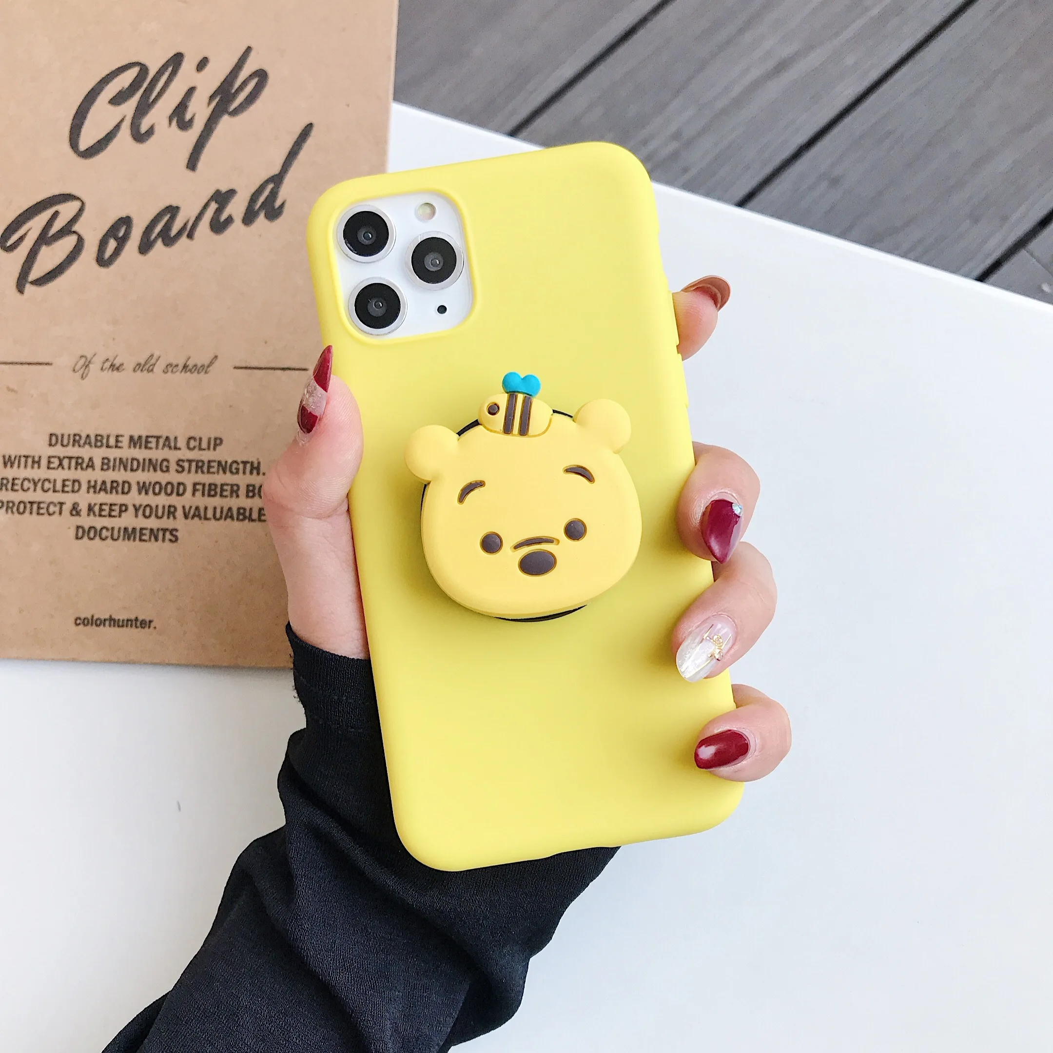 Yellow 3D Крышка для мобильного телефона с изображением персонажа мультфильмов держатель чехол для Xiaomi Redmi 5 Plus/6 6A 7A Y3 Y2 Y1 S2 Note 4 4X5 5A 6 7 K20 Pro милая мягкая ТПУ Подставка Крышка - Цвет: Yellow