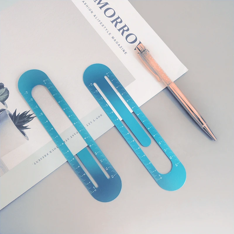 Stainless Steel Metal Ruler Metric Rule Precision Double Sided Measuring Tool 13cm bookmark H0079