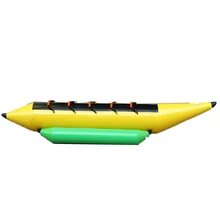 PVC Commercial Mesh Cloth Inflatable Flying Fish Water Game Inflatable Floating Banana Boat For Outdoor Sports Play