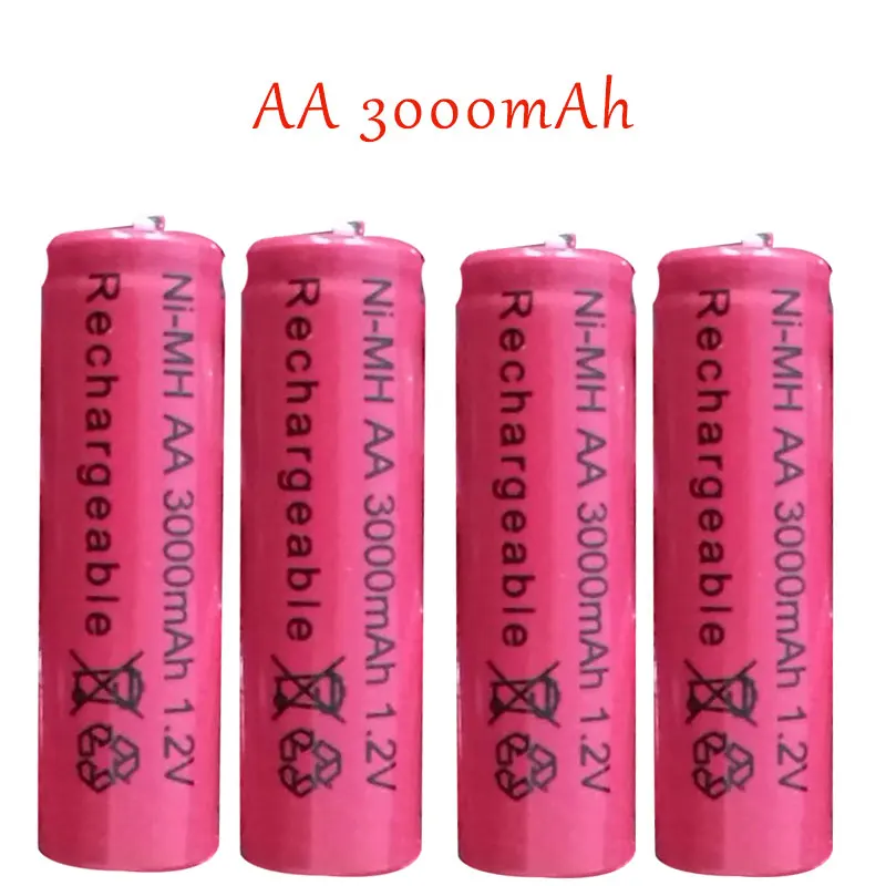 10 шт/AA NI MH- 1,2 V 3000 Mah перезаряжаемые батареи заранее для игрушечного микрофона камеры
