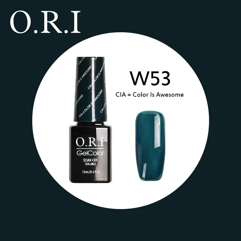 O.R.I 12 мл Гель-лак для ногтей Led УФ Цвета Vernis Полупостоянный Гибридный гвоздь Гель-лак замачиваемый Гель-лак Lakiery Hybrydowe Гель-лак - Цвет: W53