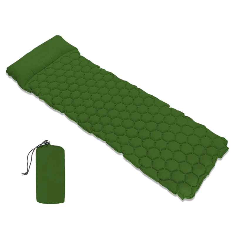 Outdoor Camping Portable Inflatable Sleeping Mat Picnic Cushion With Pillow Air Mattress Travel Waterproo | Спорт и развлечения