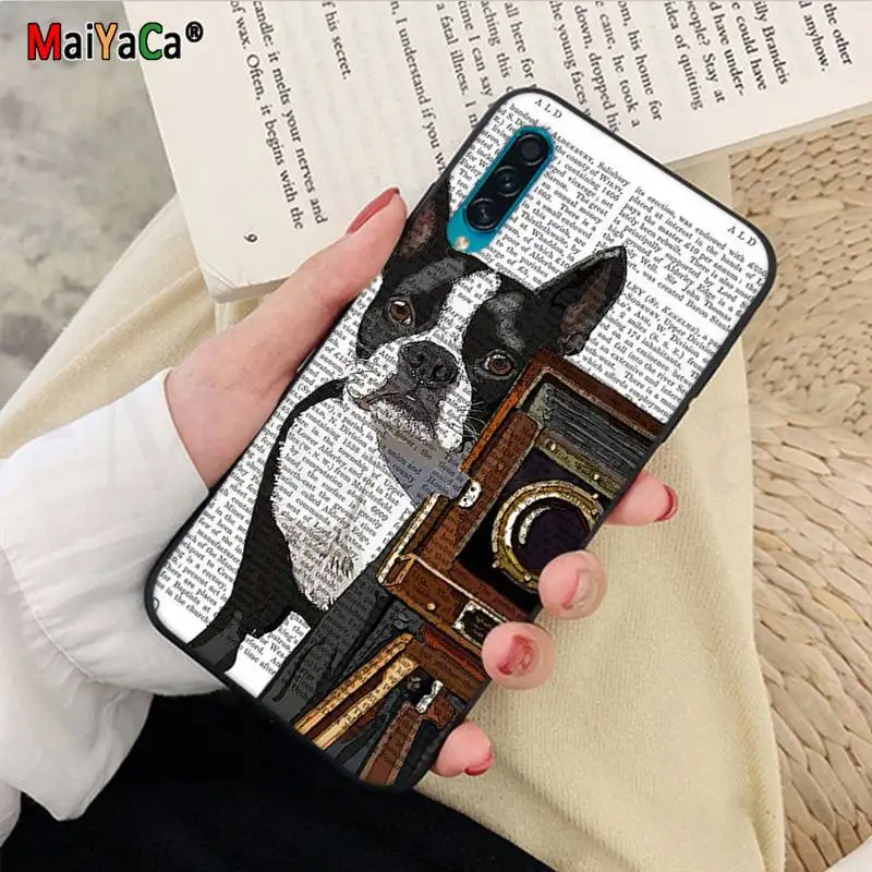 Book newspaper background Cute French Bulldog