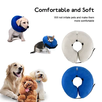 

Pet Dog PVC Inflatable Collar Anti-biting Ring Traction Soft Travel Neck Pain Protection Comfortable Free Regulation Circumferen