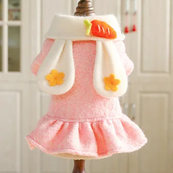 

Dog Clothes Cat Dress Puppy Outfit Pet Dress Coat Winter Dog Carrot Powder Rabbit Skirt Soft Clothing for Small Dogs Chihuahua