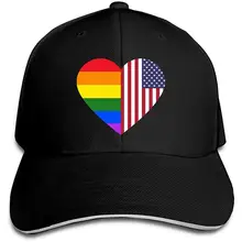 Мужская Wo Мужская s LGBT Радужное сердце с американским флагом бейсболка