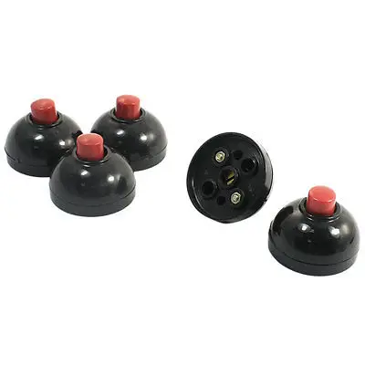 

Home Wall Panel Mount Black Plastic Doorbell Switch AC 12V-240V 3A 5Pcs