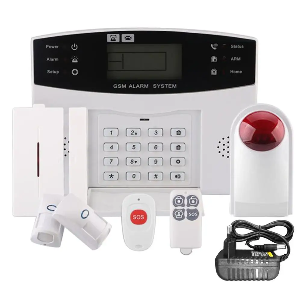 Слоновая кость Cs85-sxgsm-lcd Wireless 433 Intelligent Voice Home Burglar Alarm(anti-pet Type) full voice prompt large LCD screen display - Цвет: Слоновая кость
