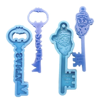 

Christmas Theme Key Shape Epoxy Resin Mold Keychain Silicone Mould DIY Crafts Polymer Jewelry Pendant Making Tools