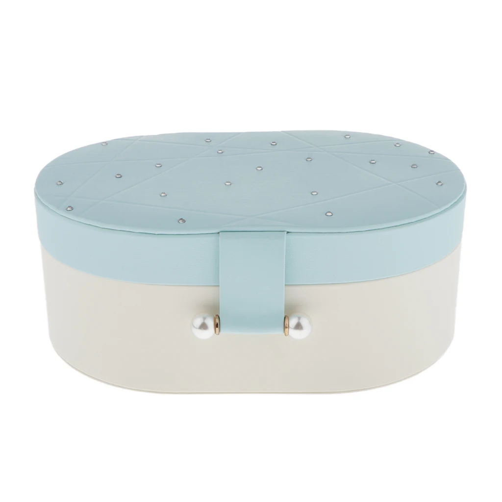 Artificial Leather Oval Double-Layers Jewelry Organizer Storage | Украшения и аксессуары