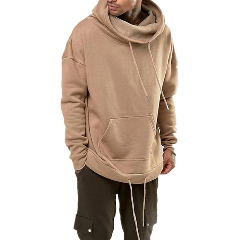 Khaki ISurvivor, мужские одноцветные толстовки с капюшоном, пуловеры, Hombre, мужские повседневные модные толстовки с капюшоном и карманами, верхняя одежда, уличная одежда - Цвет: Khaki