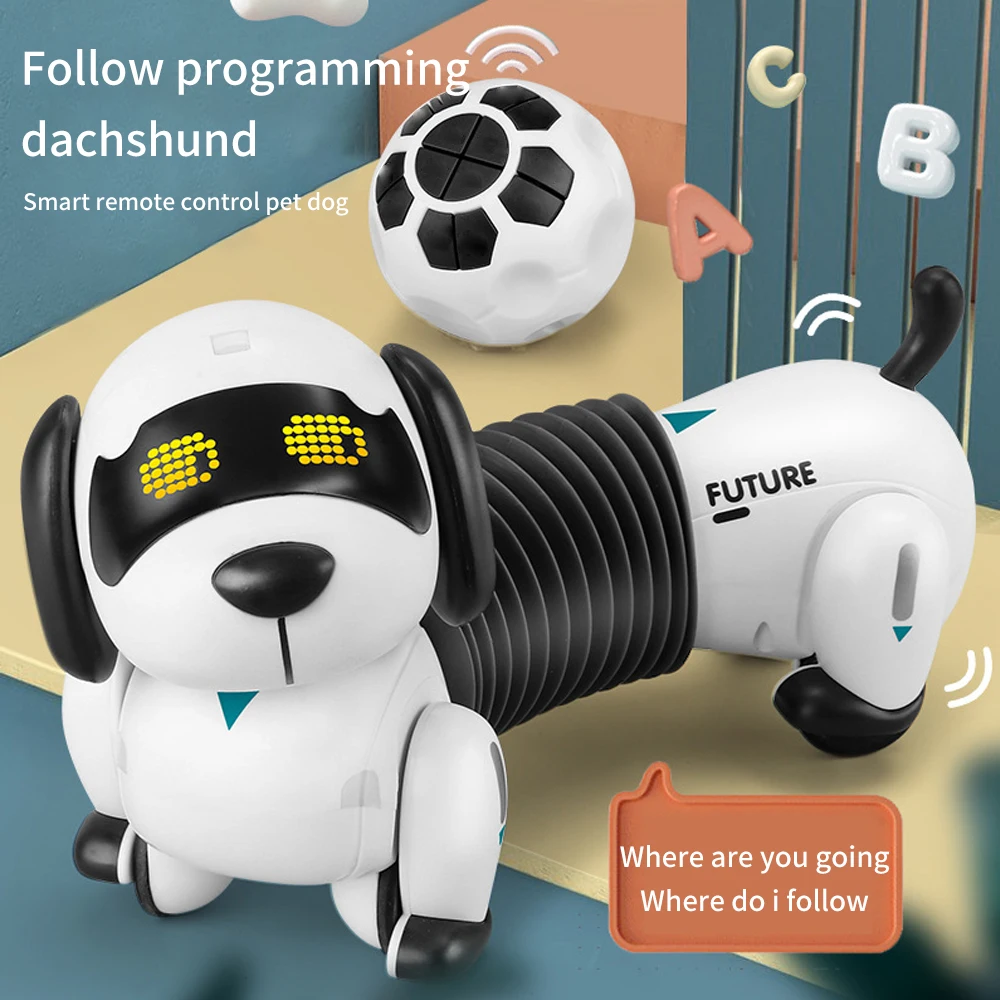Perro Robot de Control remoto inteligente inalámbrico para niños, 2,4G parlante Programable de juguete, para caminar y bailar, Perro Robot inteligente electrónico para mascotas