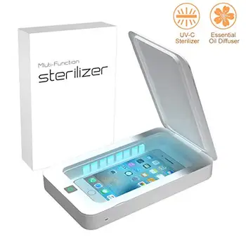 

Phone UV Sanitizer, Portable UV Light Cell Phone Sterilizer, Cell Phone Cleaners UV Light Sanitzier Box with USB Charging