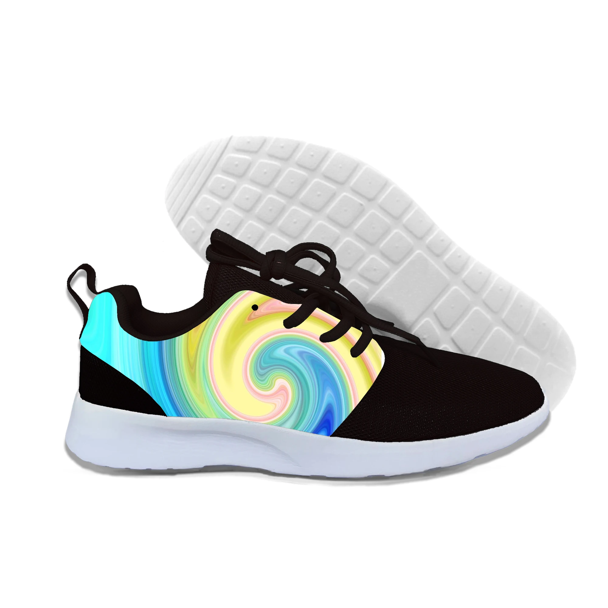 

2019 Summer Fashion Sneakers Oil Spill Psychedelic Swirl Of Vibrant Colors 3d Print Women Men Cool Lightweight Shoes