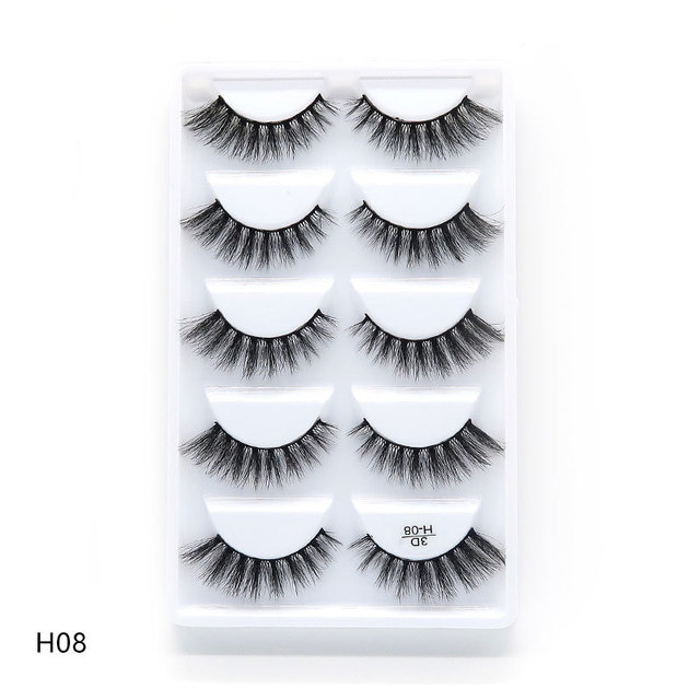 Pairs 3D Mink Hair Natural Cross False Eyelashes Long Messy Makeup Fake Eye Lashes Extension Make Up Beauty Tools maquiagem