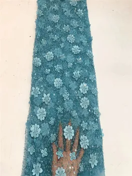 

Hot sellingFrench Sequin lace fabric/ latest high-quality 5yards Sequin embroidery lace fabric FZ325