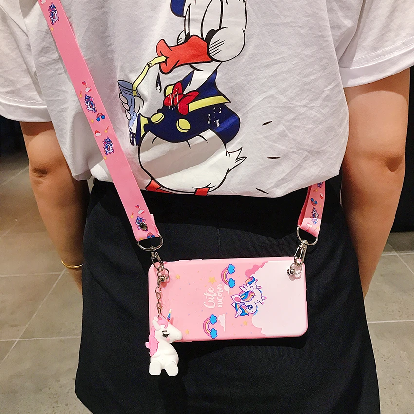 Unicorn Phone Case With Strap Rope