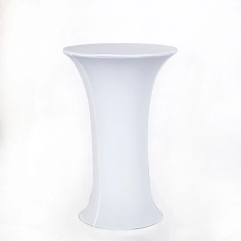 Эластичный чехол для коктейльного стола спандекс стрейч анти-Грязная скатерть для бара стол бистро Свадебная вечеринка мероприятие отель украшение - Цвет: White