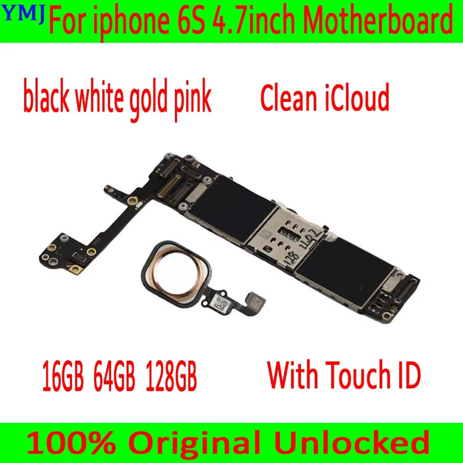Для iPhone 6S материнская плата с/без Touch ID, оригинальная разблокированная для iPhone 6S печатная плата с Бесплатный iCloud логическая плата