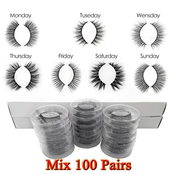 Wholesale 20/30/40/50/100 Pairs 3D Mink Lashes Faux Cils Natural False Eyelashes Makeup Wispy Dramatic maquiagem cilios